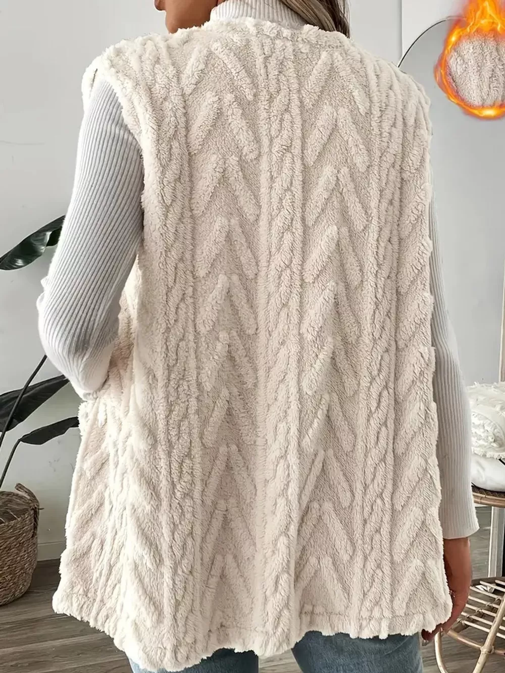 Sherpa Open Front Vest Coat, image 11