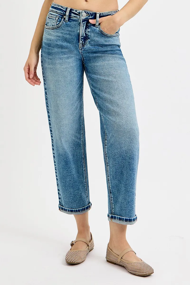 Full Size High Rise Crop Boyfriend Jeans Plus Size, image 5