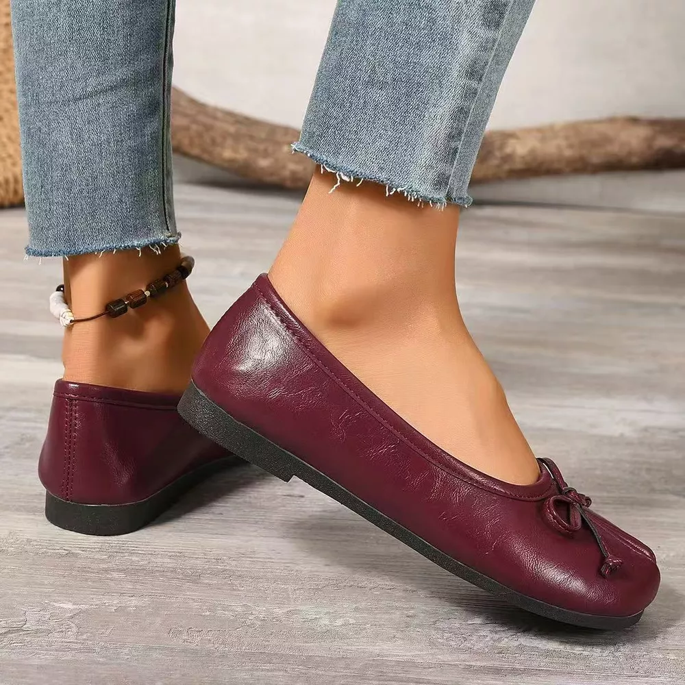 Bow Decor Split Toe Slip-Ons, image 12