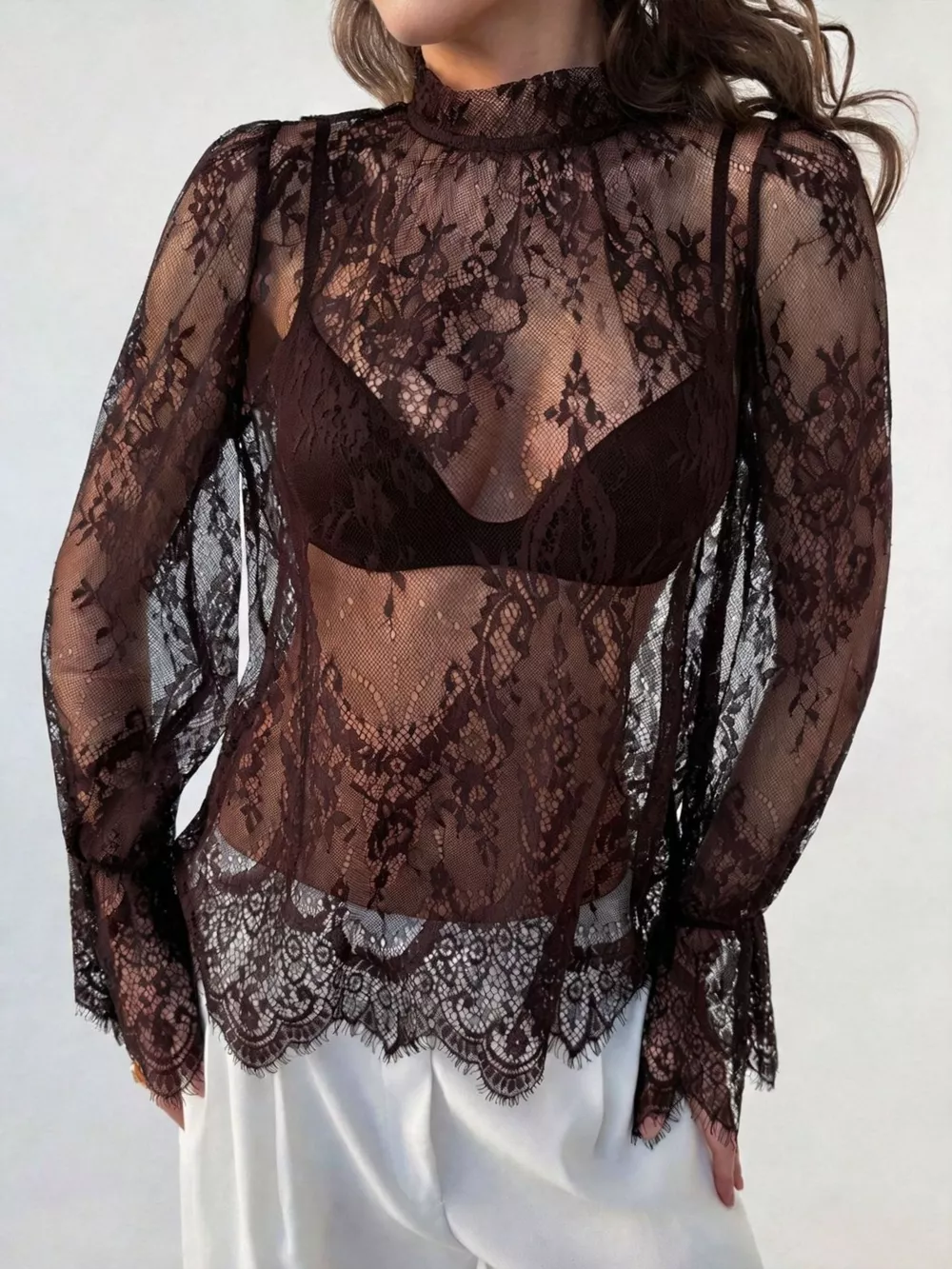 Lace Flounce Sleeve Top, image 10
