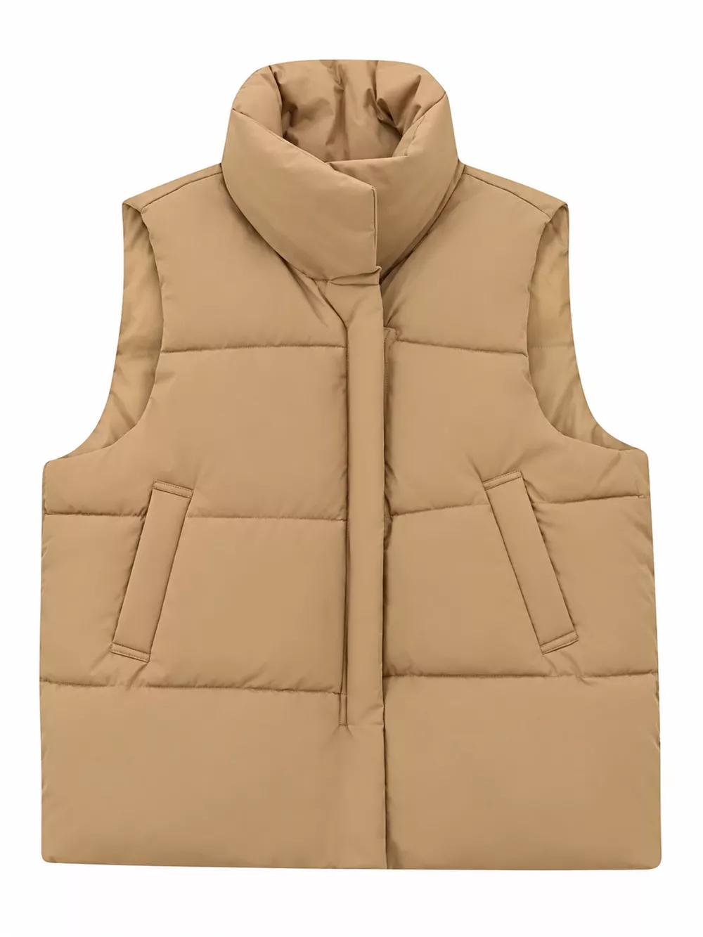 Stand-Up Collar Puffer Vest Coat, image 6
