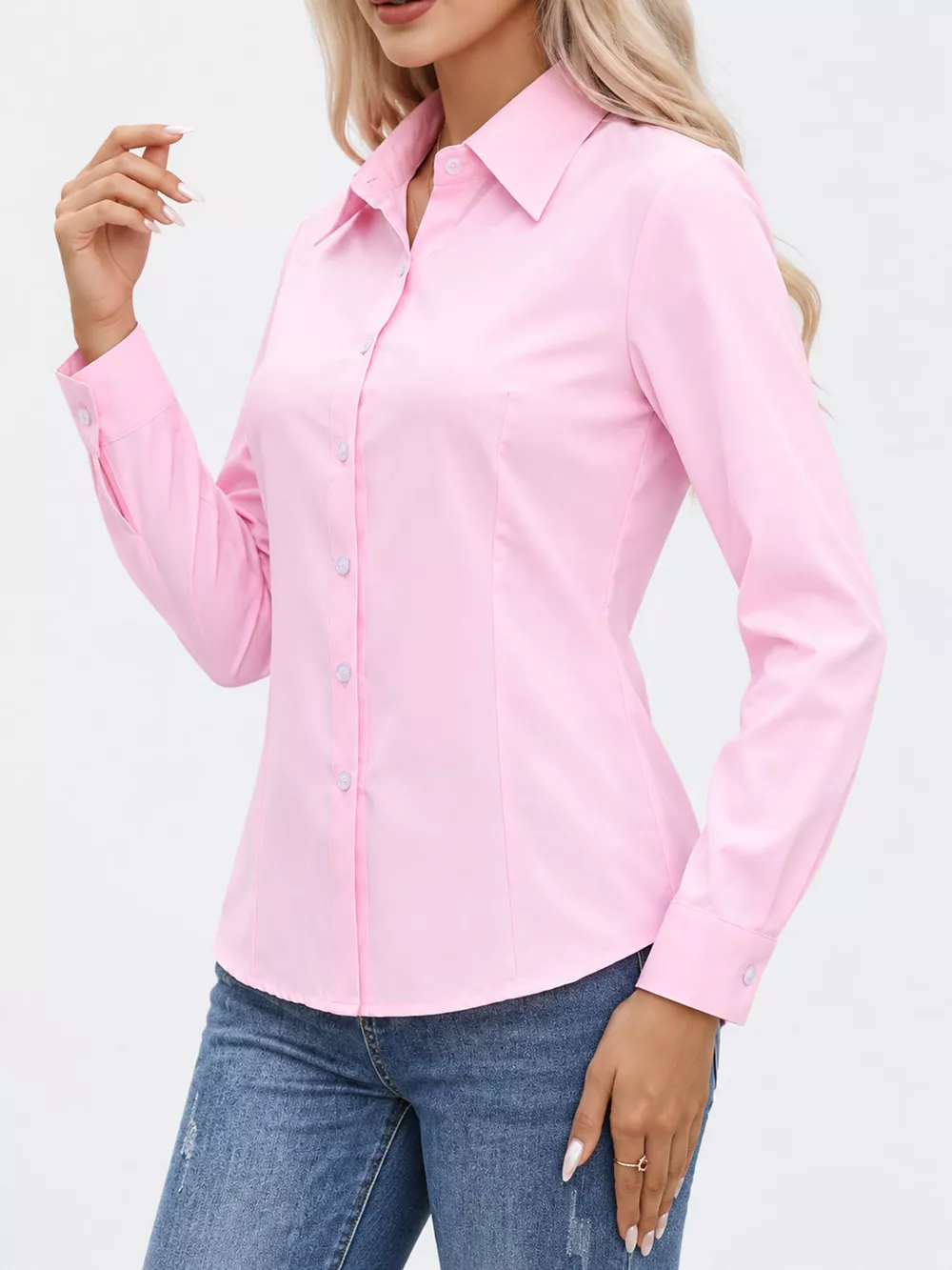 Full Size Button-Down Long Sleeve Shirt Plus Size, image 13
