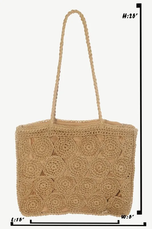 Fame Square Braided Pattern Tote Bag, image 3
