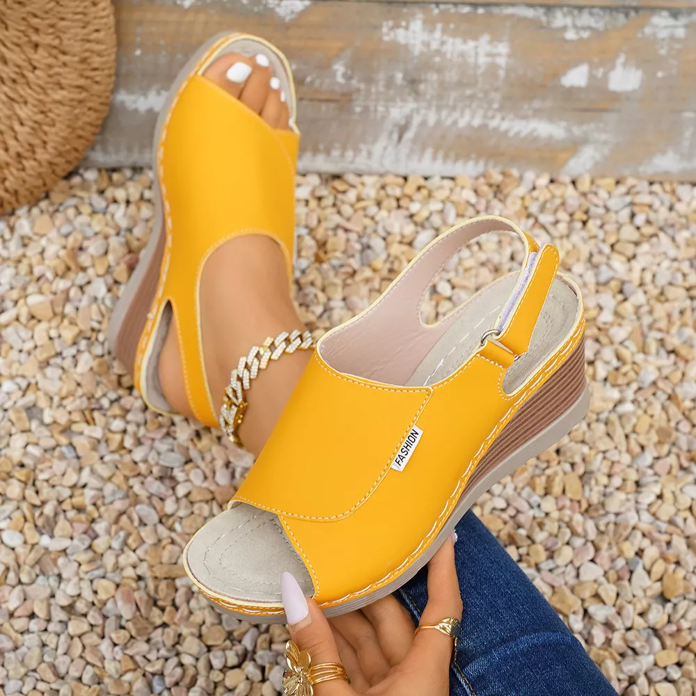 Peep Toe Wedge Sandals, image 4