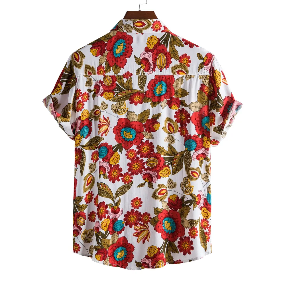 Men's Plus Size Button Down Tropical Floral Shirt, image 4