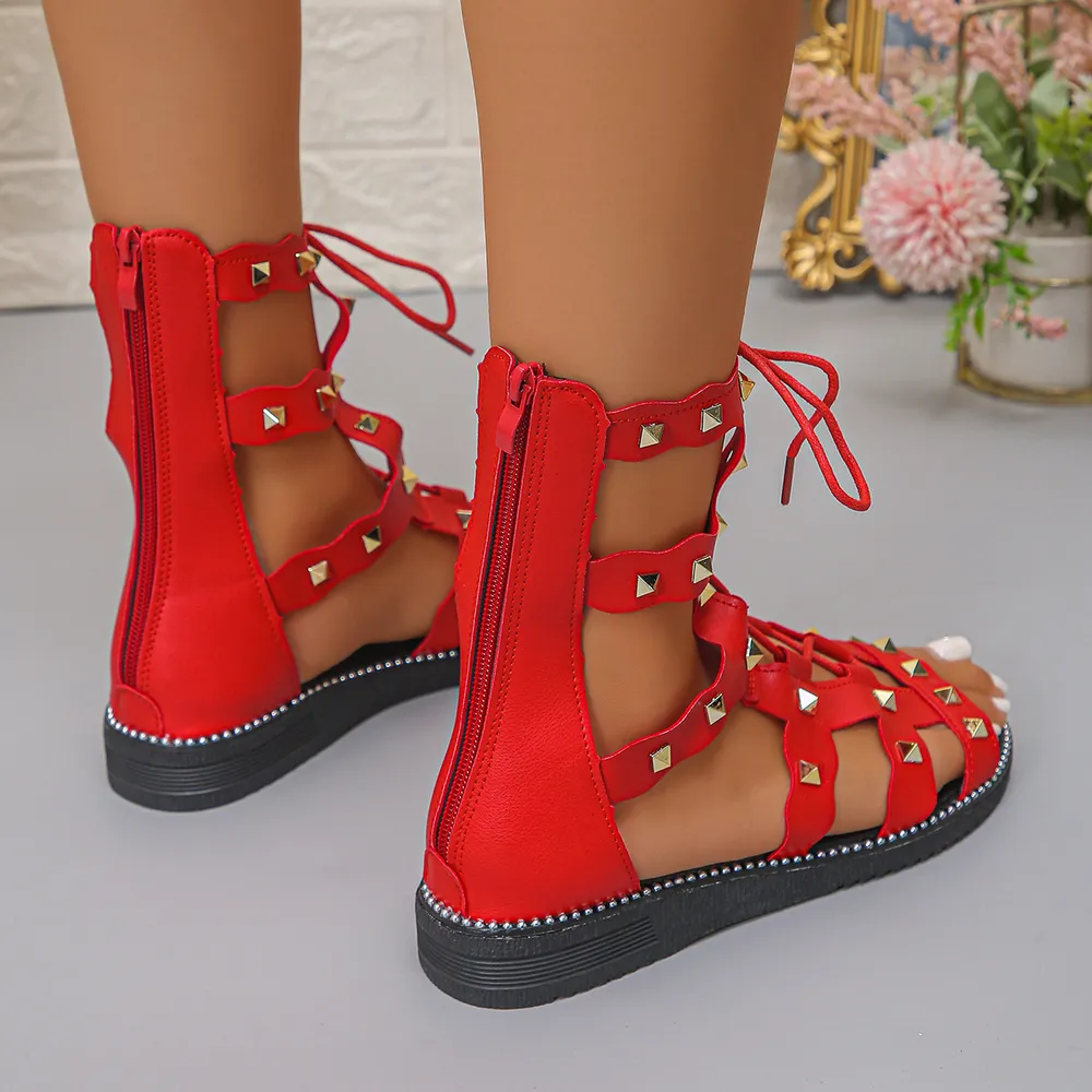 Open Toe Lace Up Sandals, image 9