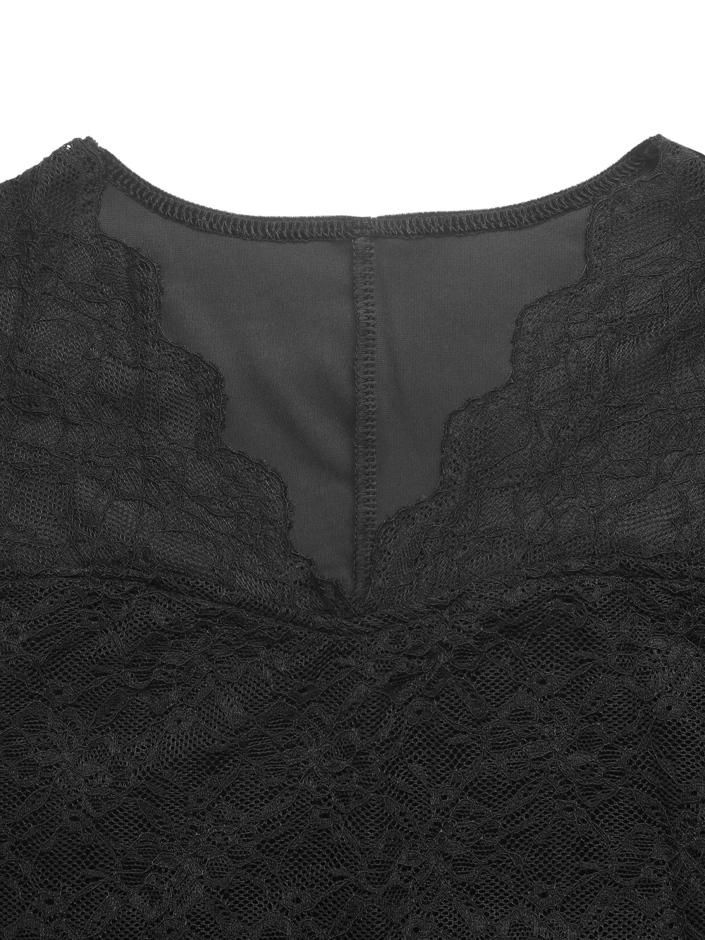Elegant Lace and Velvet Midi Dress, image 9