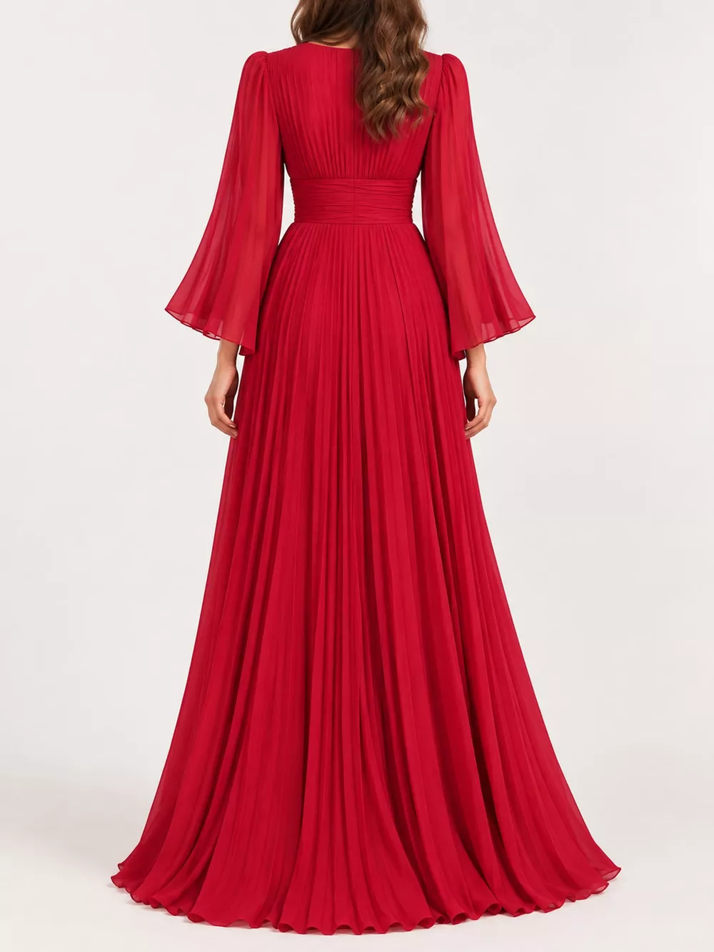V-Neck Pleated Maxi Dress, image 8