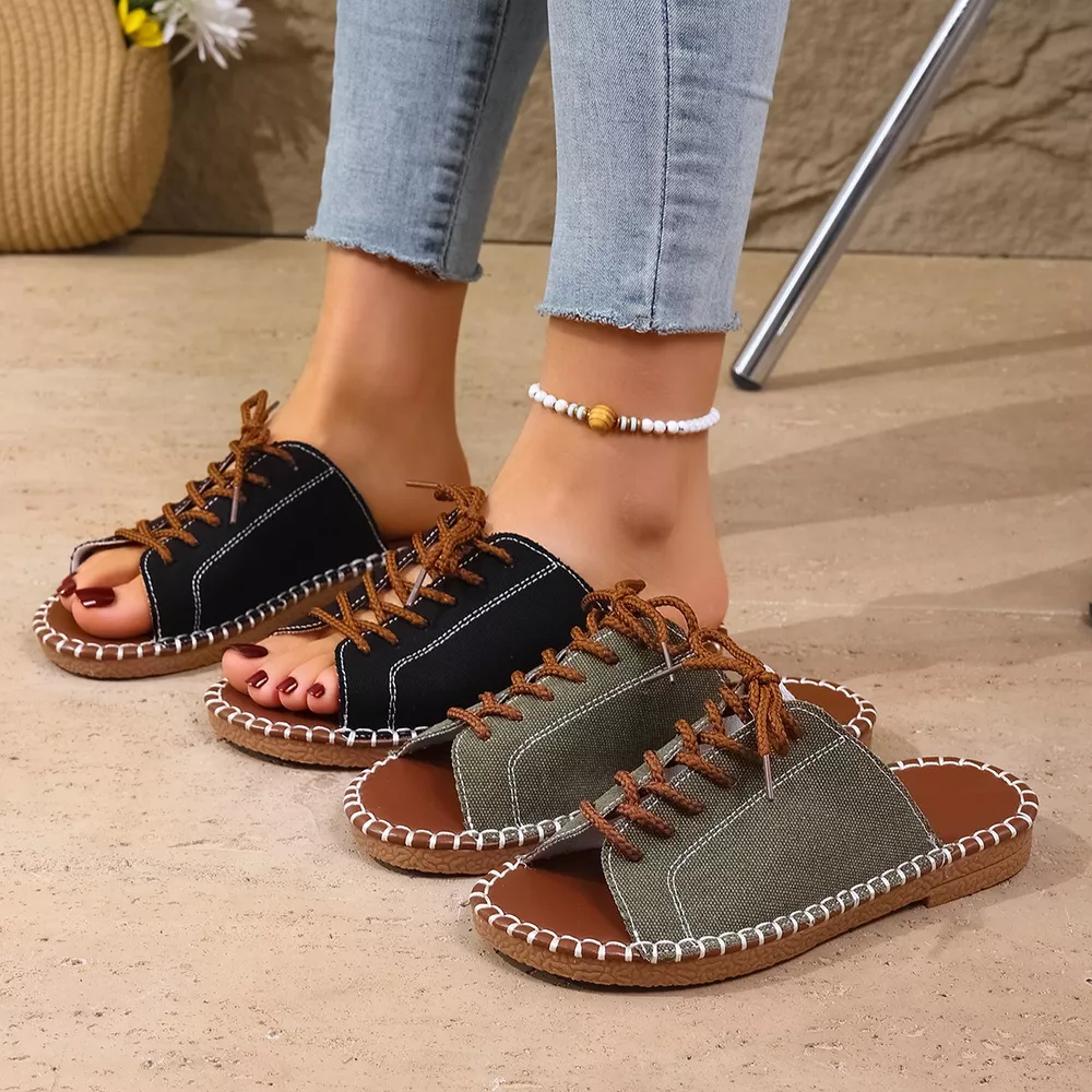 Open Toe Lace Up Sandals, image 5