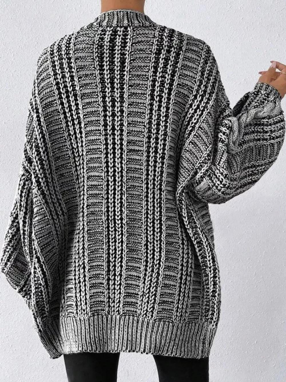Chunky Cable Knit Button-Down Cardigan, image 5