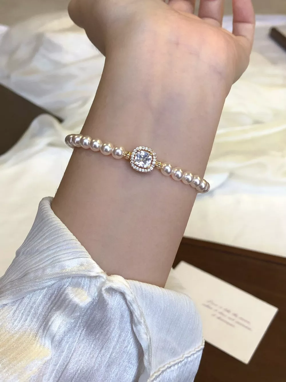 18K Gold-Plated Pearl Bracelet, image 6