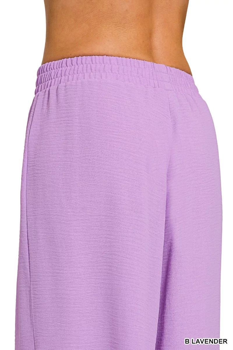Woven Airflow Twisted Top & Wide Leg Pants Set, image 15