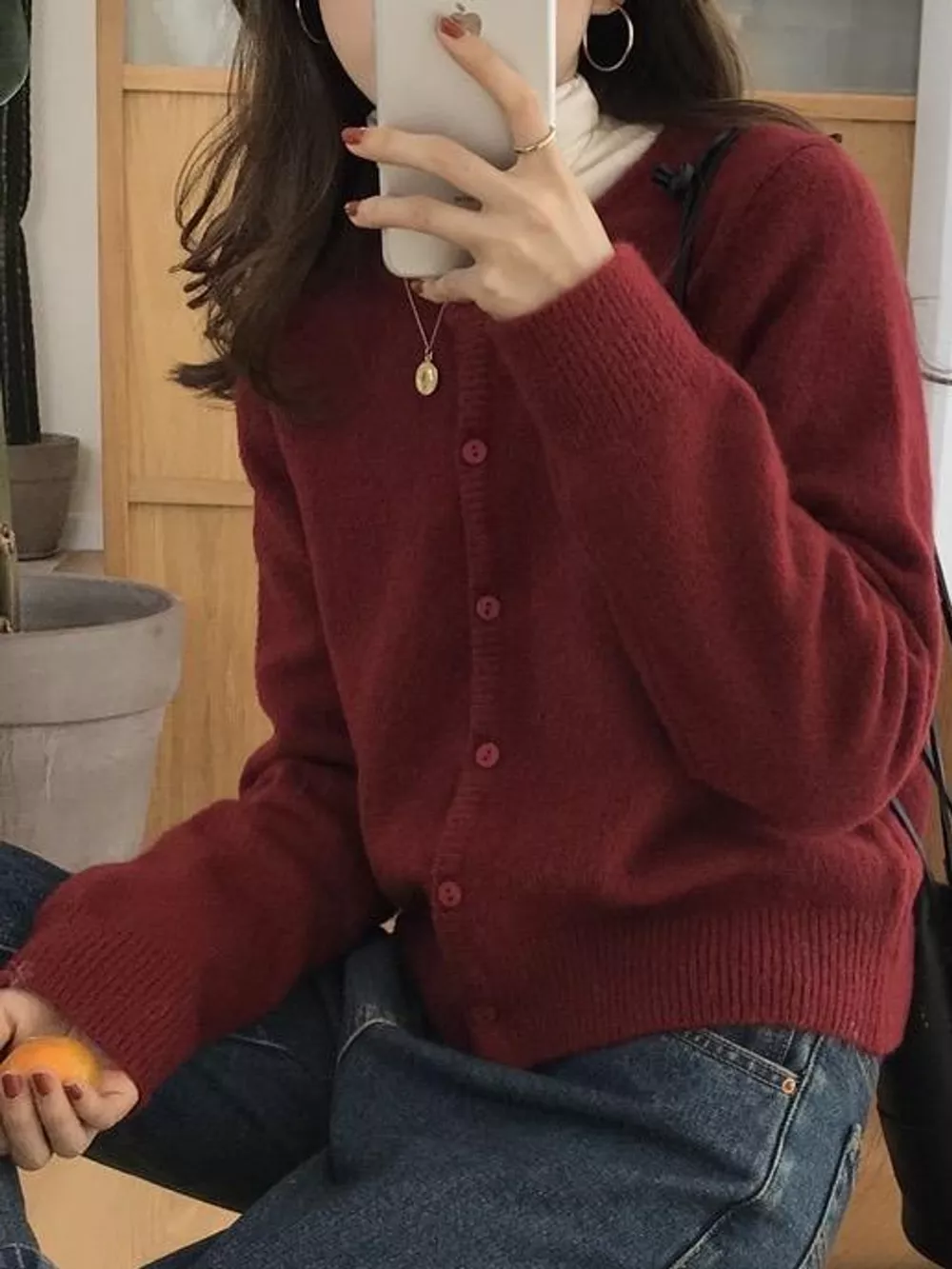 Crew Neck Button-Down Knit Cardigan, image 22