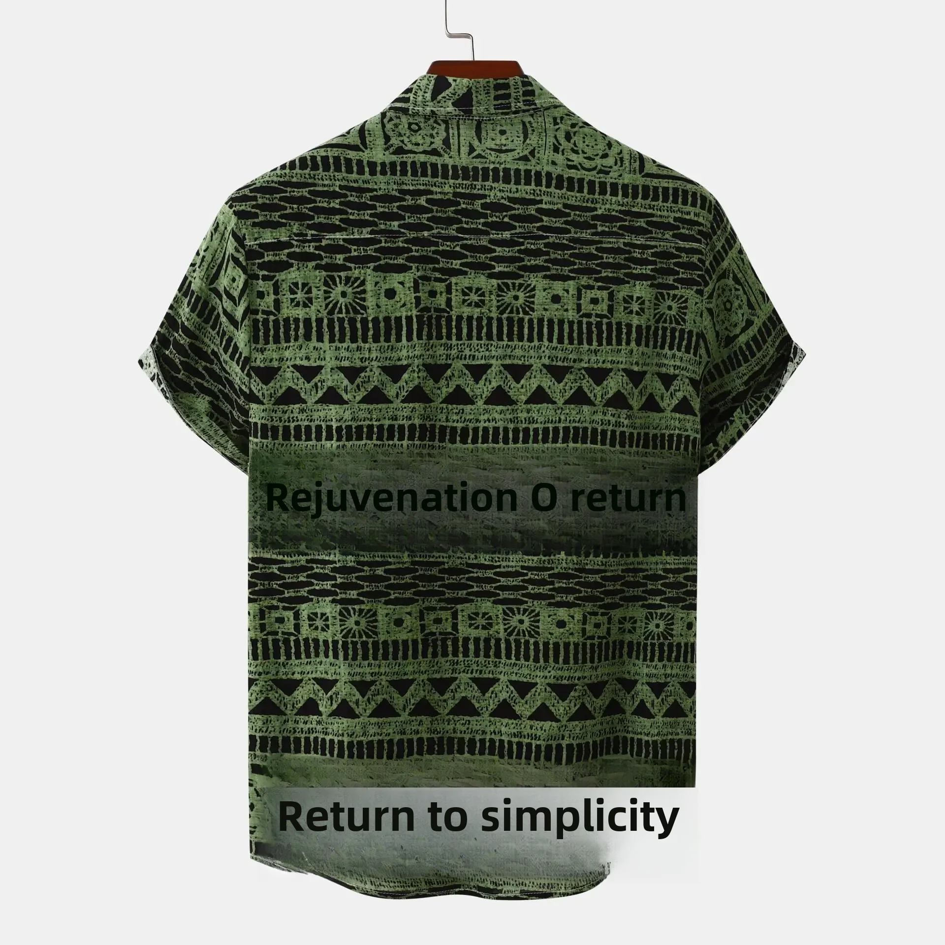 Men's Plus Size Printed Button Up Short Sleeve Shirt, image 4