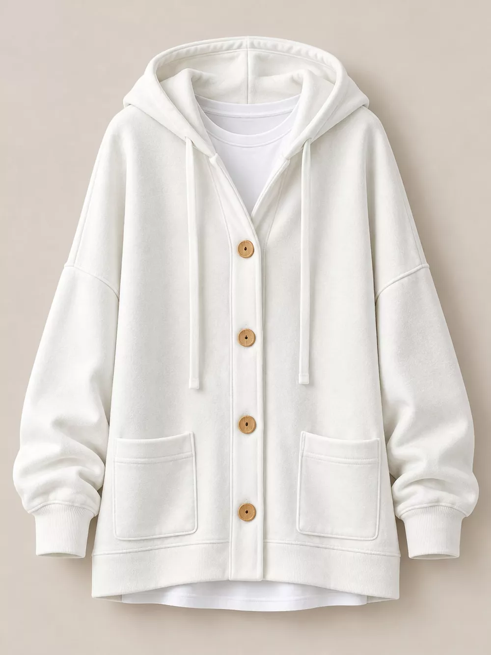 Full Size Velvet Dropped Shoulder Hoodie Plus Size, image 4