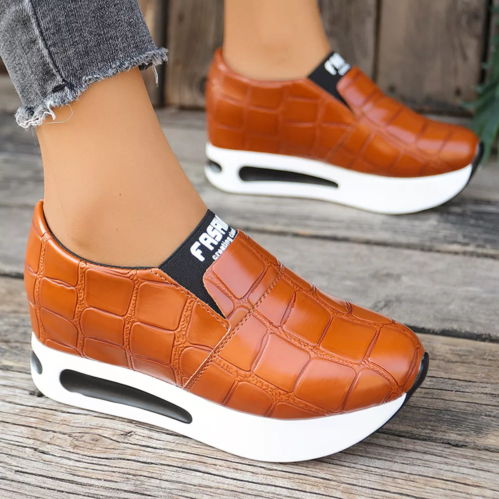 Crocodile Pattern Platform Slip-Ons, image 5