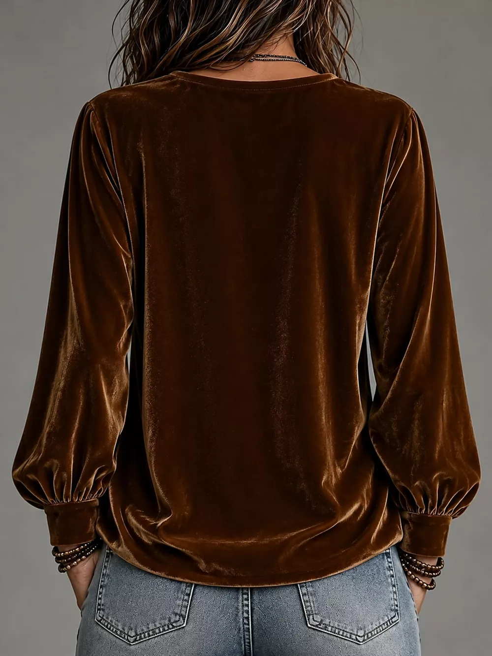 Front Bow Tie Detail V-Neck Top, image 4