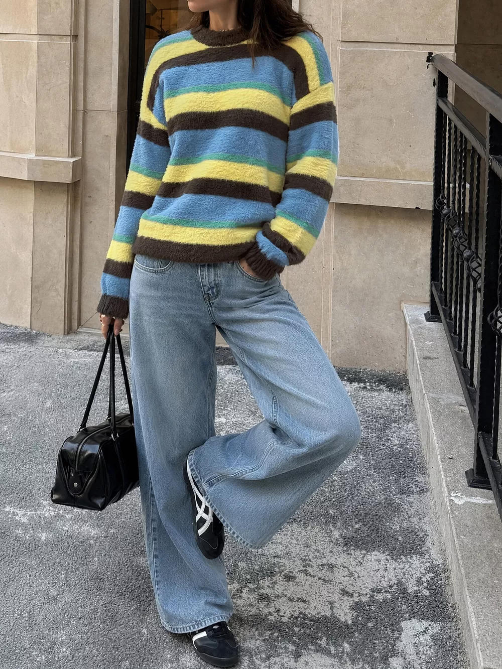 Striped Dropped Shoulder Sweater, image 5