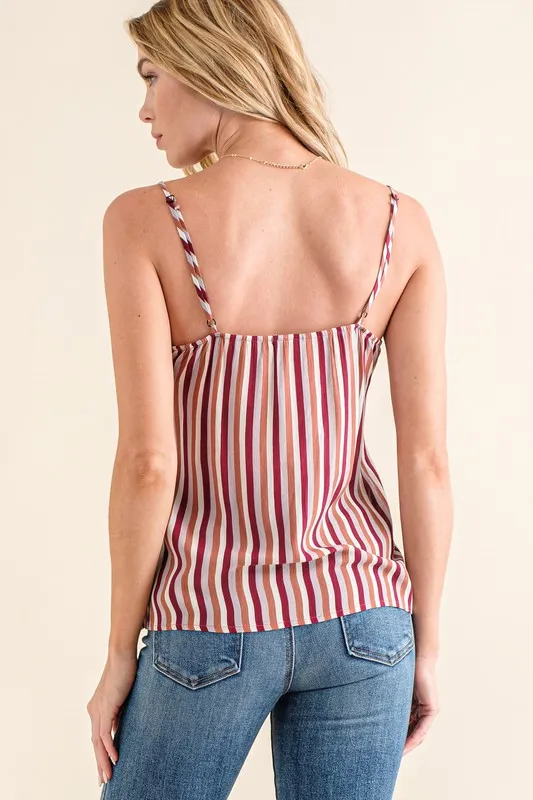 Stripe Print with Lace Cami, image 6