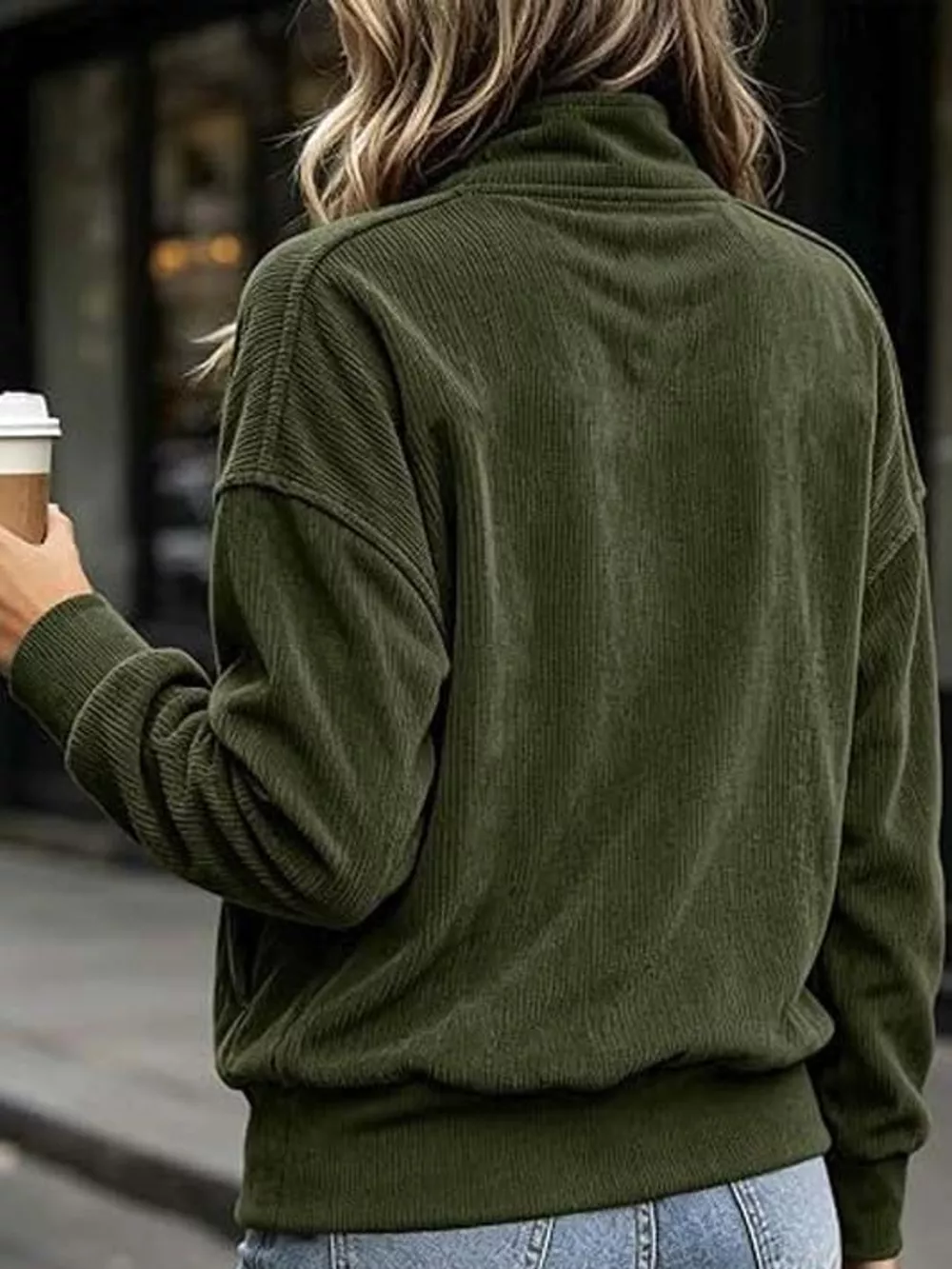 Full Size Quarter-Snap Sweatshirt with Kangaroo Pocket Plus Size, image 15