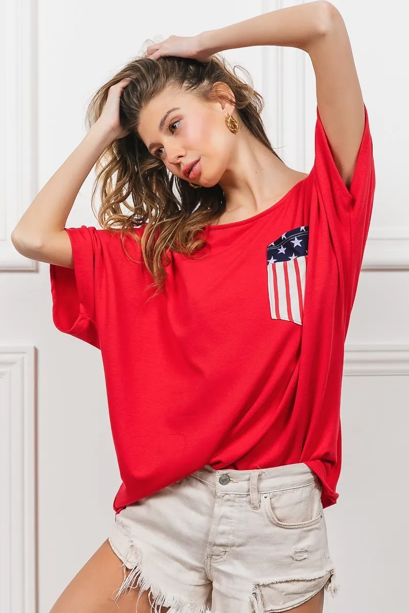 French Terry With Front Pocket Dolman Sleeves Top, image 13
