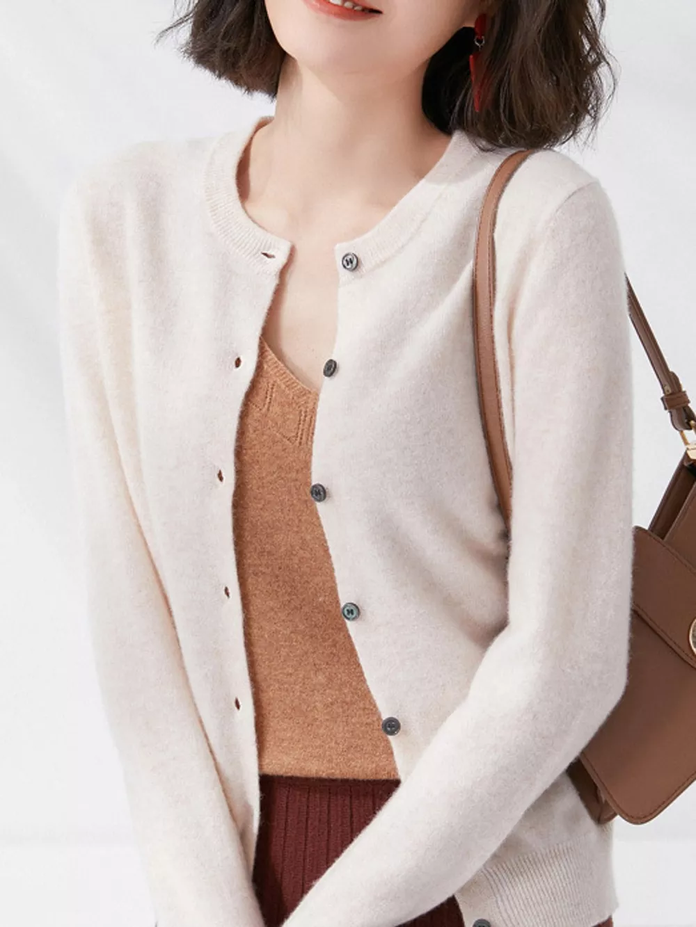 Crew Neck Button-Down Cardigan, image 30