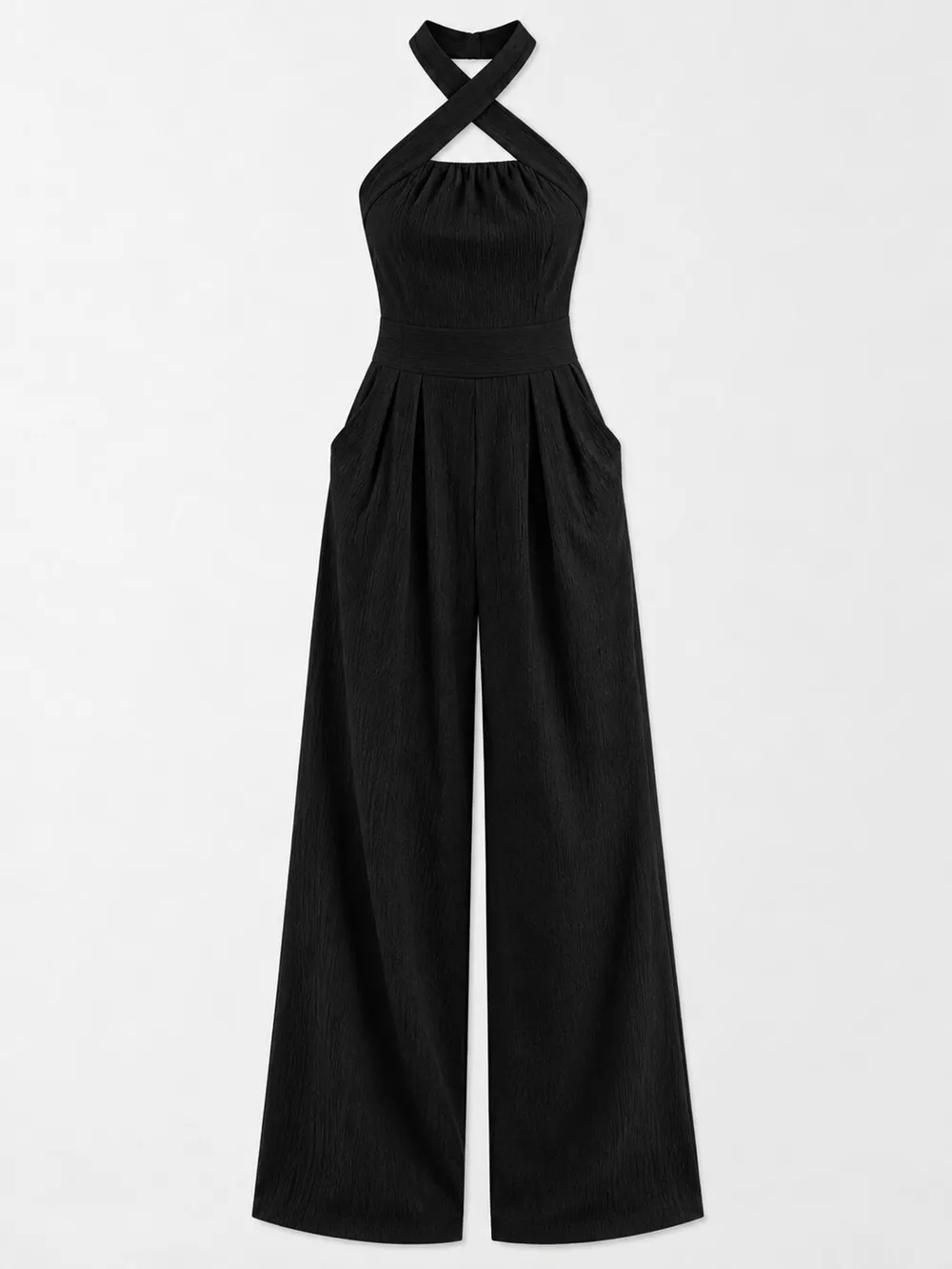 Full Size Halter Neck Wide-Leg Jumpsuit Plus Size, image 10