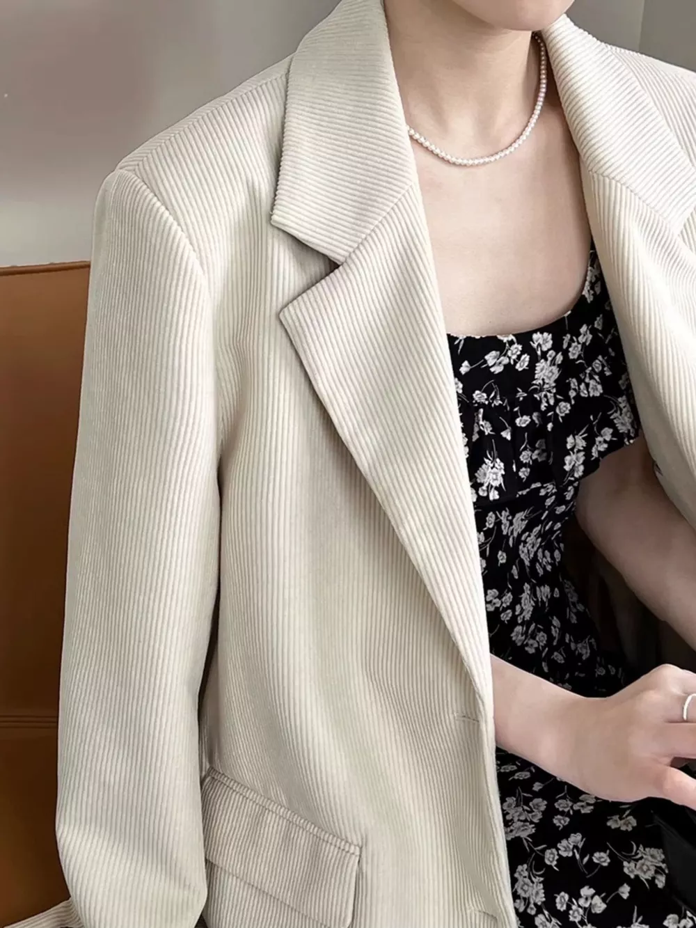 Corduroy Lapel Collar Blazer, image 11