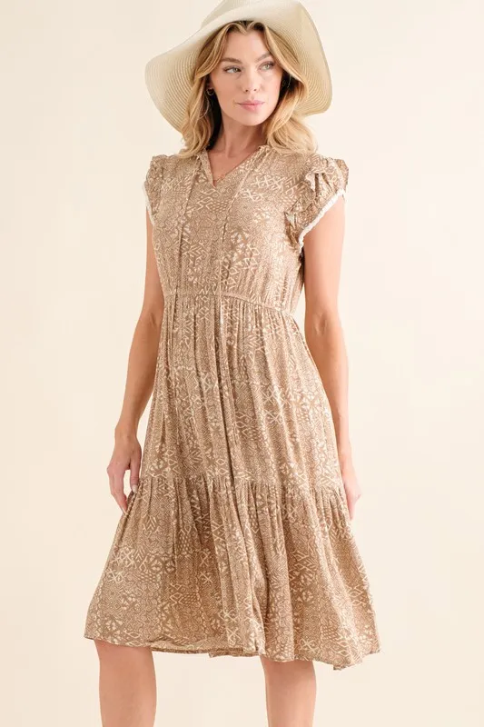 Boho Printed Tiered Maxi Dress, image 4
