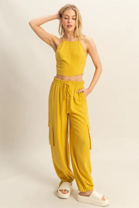 Crop Top and Cargo Pants Set, image 2