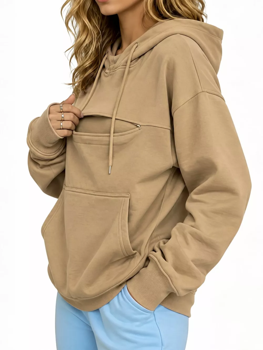 Full Size Cat Pouch Drawstring Hoodie Plus Size, image 35