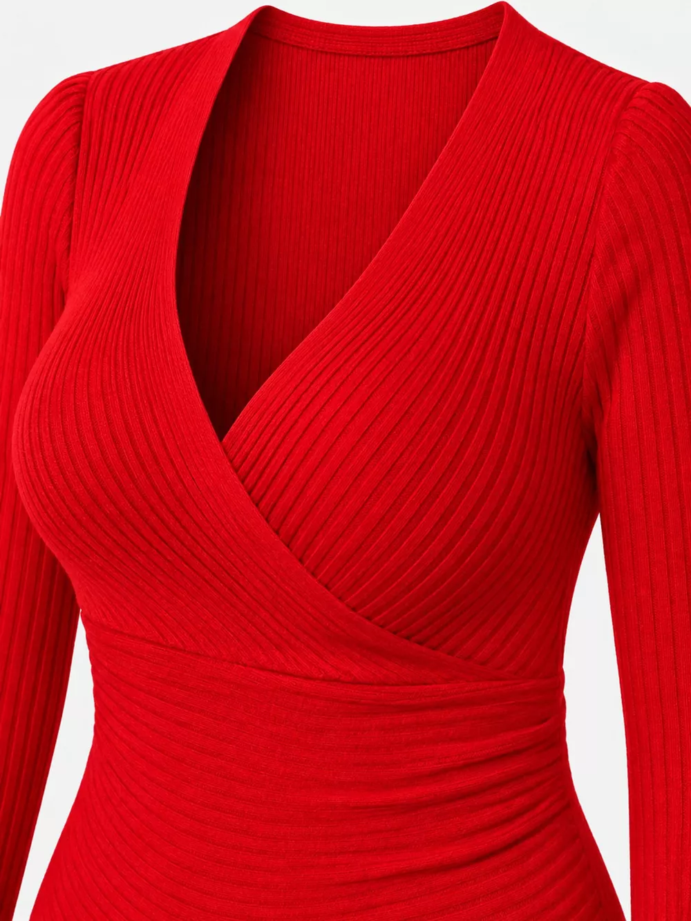 Full Size Ribbed Long Sleeve Slim Fit T-Shirt Plus Size, image 8