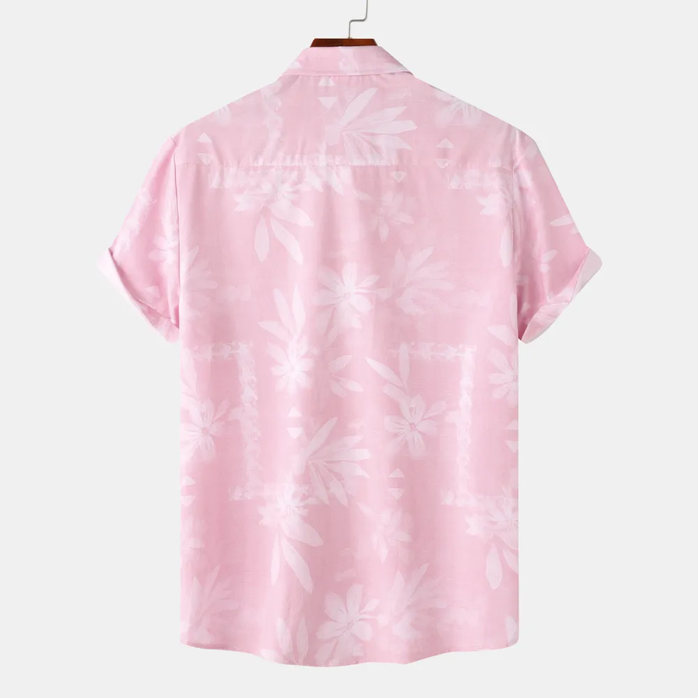 Men's Print Short Sleeve Button-Up Shirt, image 6