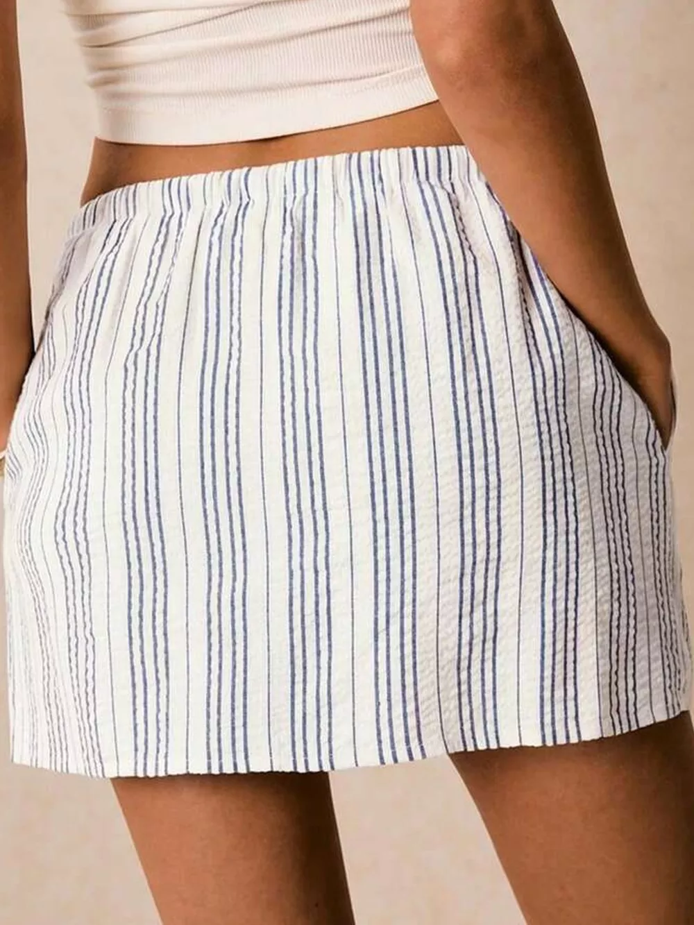 Striped Drawstring Mini Skort, image 16