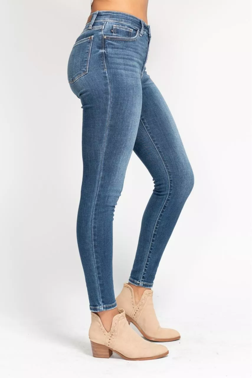 Full Size High Rise Button Fly Skinny Jeans Plus Size, image 11