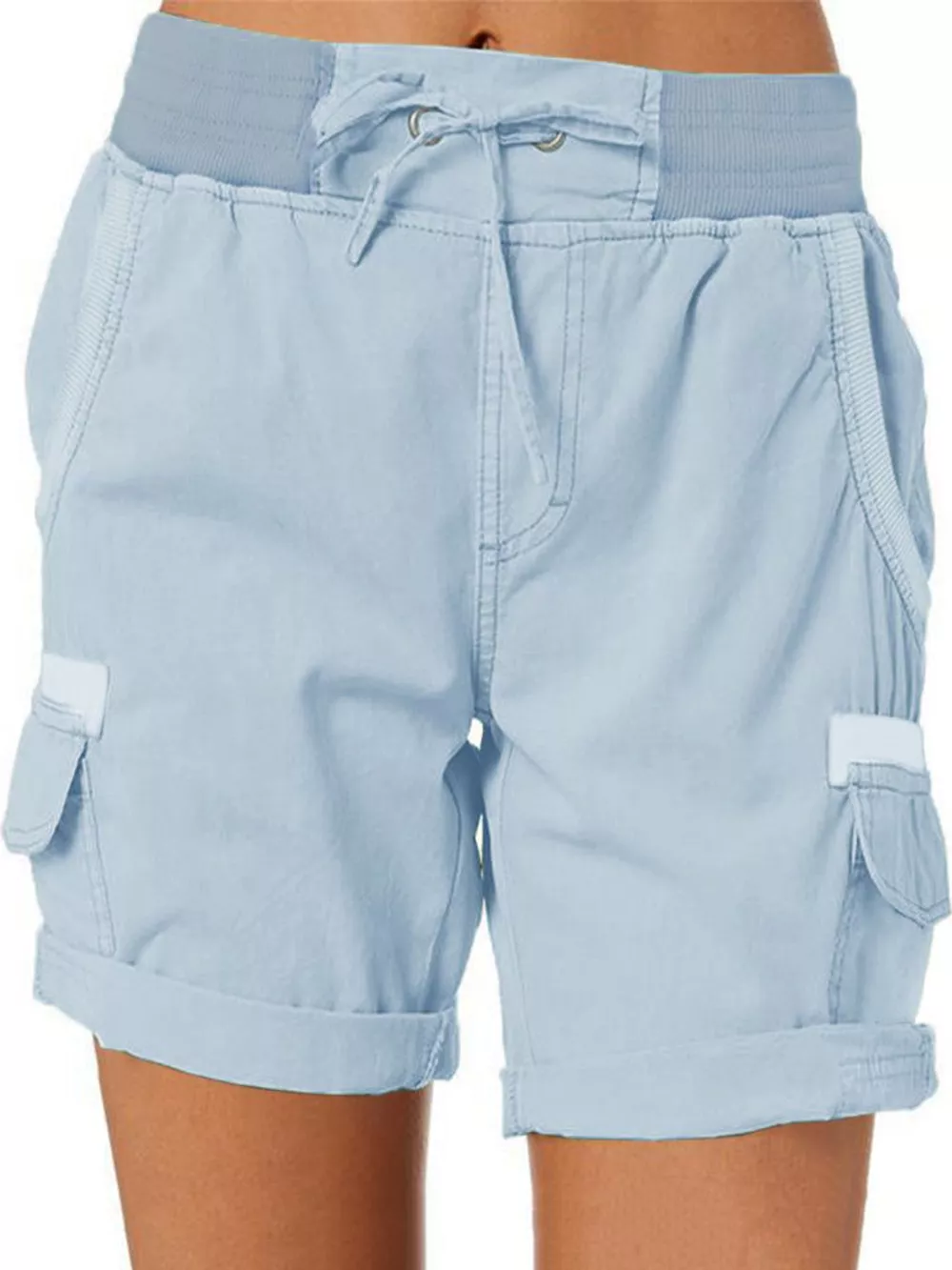 Full Size Drawstring Cargo Shorts Plus Size, image 34
