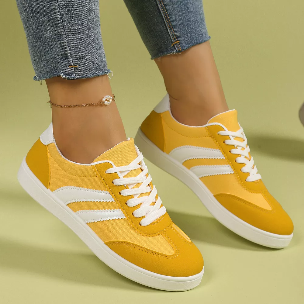 Casual Striped Flats Sneakers