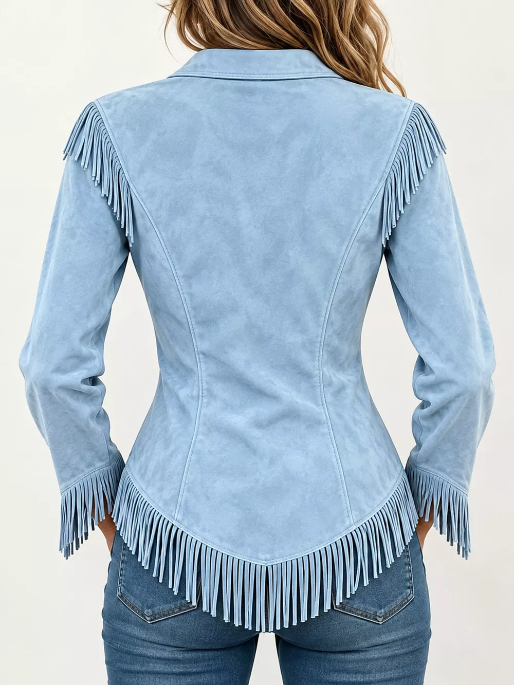 Full Size Fringed Button Up Shirt Plus Size, image 13