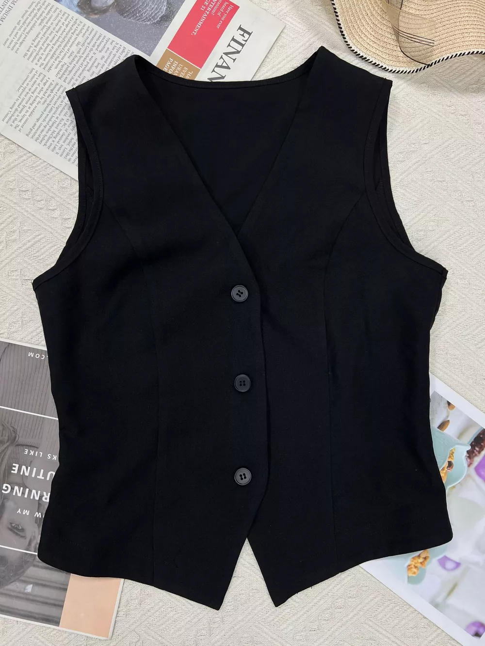 Slim Fit Button-Down Vest, image 4