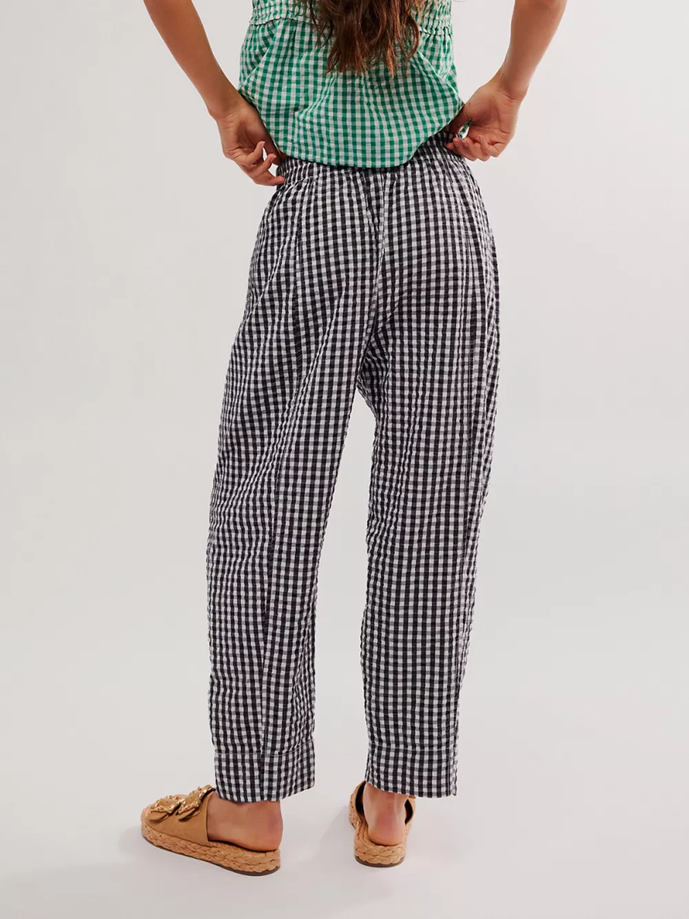 Gingham Relaxed Fit Pants, image 5