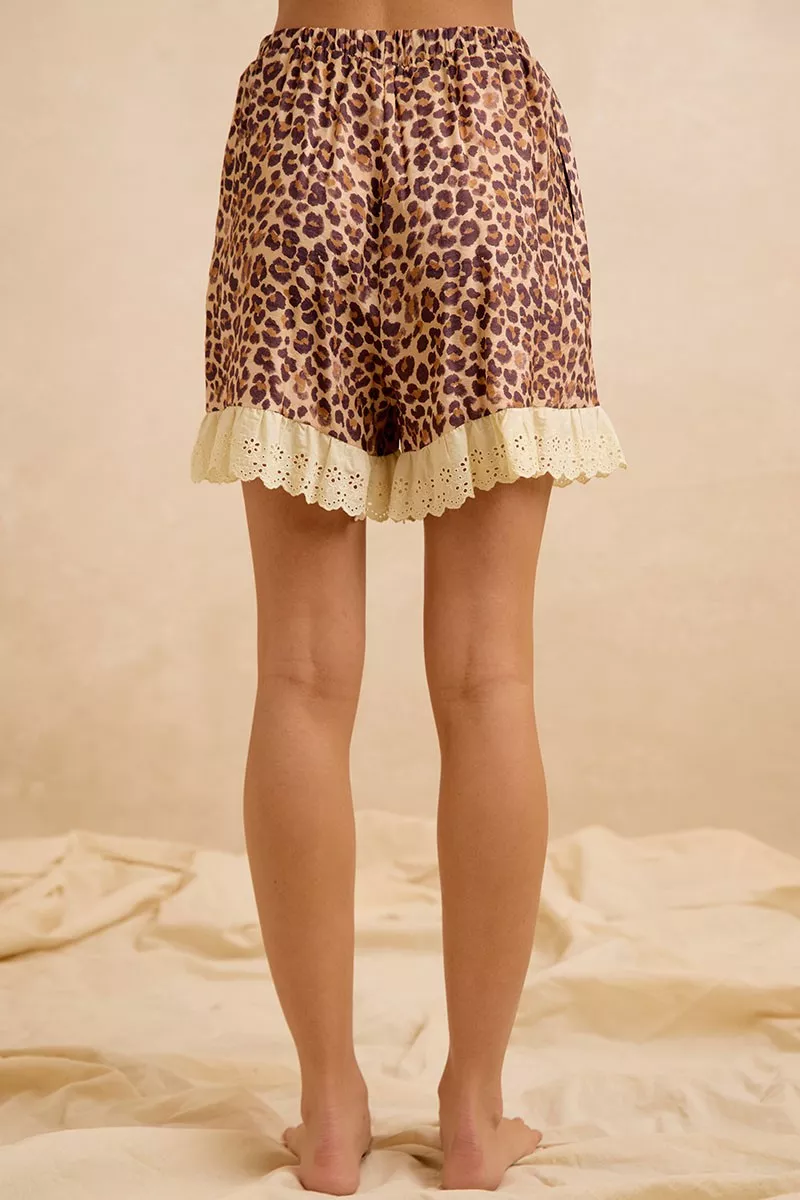 BiBi Leopard and Eyelet Lace Ruffled Top and Shorts Set, image 6