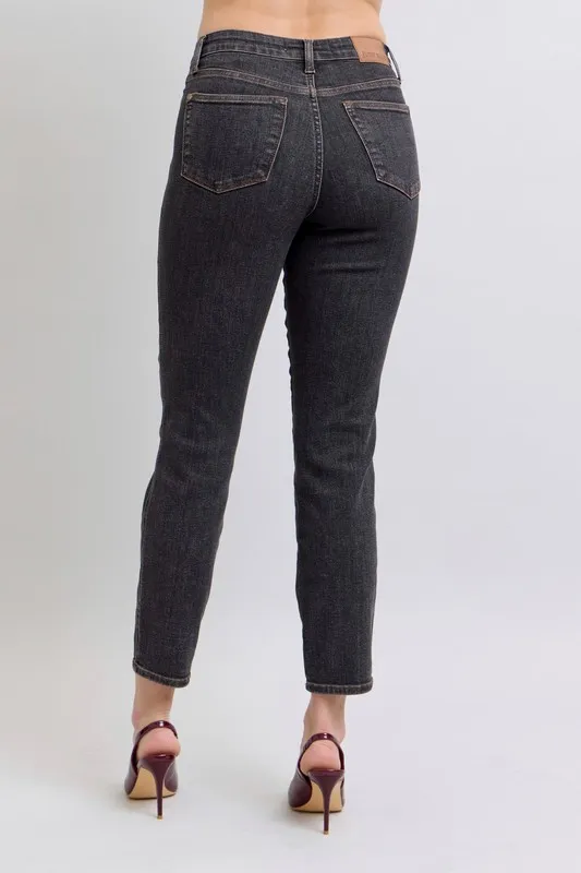 Full Size Mid Rise Tummy Control Slim Jeans Plus Size, image 10