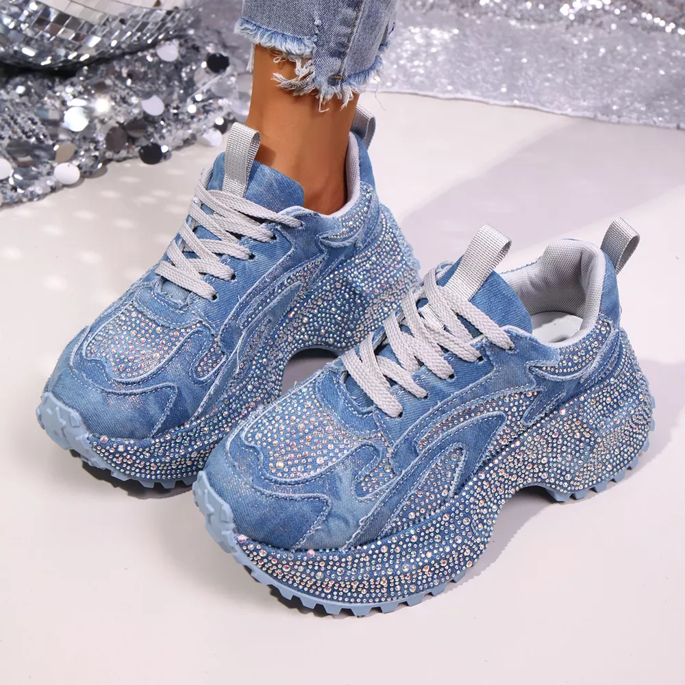 Rhinestone Lace Up Sneaker, image 9