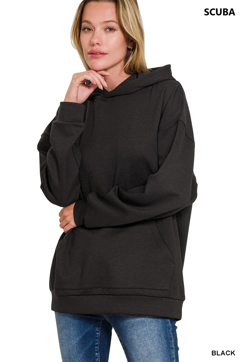 Oversized Scuba Hoodie with Kangaroo Pocket, image 2