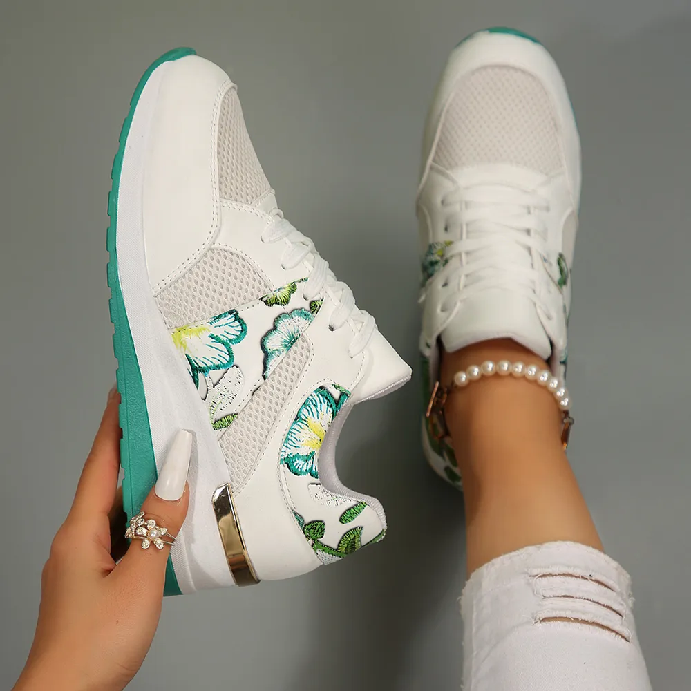 Floral Mesh Wedge Athletic, image 10