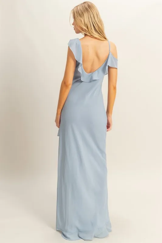 Chiffon Ruffle Trim Midi Dress, image 3