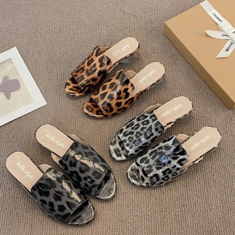 Leopard Open Toe Sandals, image 4