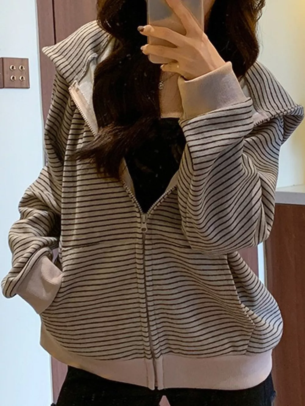 Striped Zip-Up Hoodie, image 6