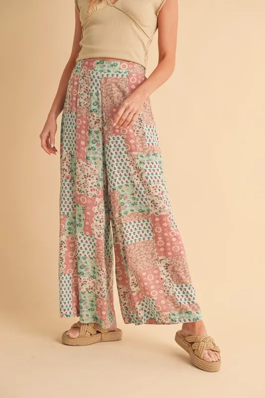 Printed Wide Leg Pants, image 3