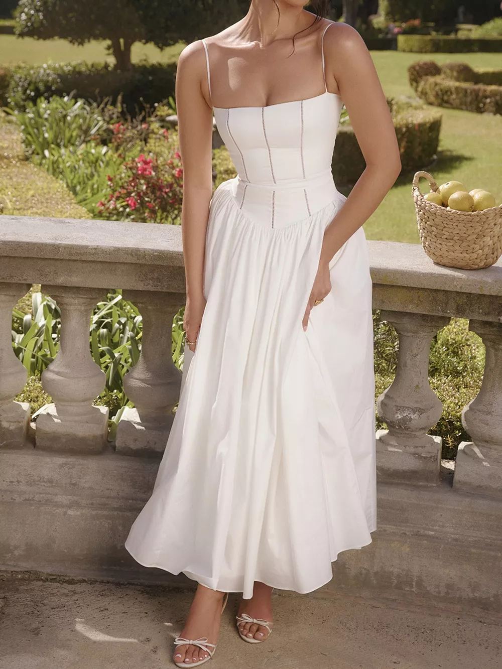 Floral Spaghetti Straps Midi Dress, image 2
